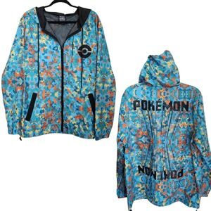 ATSUKO Pokémon Trainer Multi-Color‎ Anorak Windbreaker Jacket Size M Hooded NWOT
